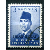 Индонезия, Западный Иран - 1963г. - президент Сукарно, 3 R - 1 марка - гашёная с клеем [Mi 13]. #4-W2-105-A-1
