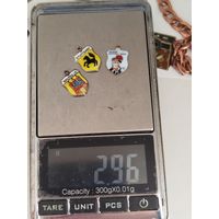 3 серебряных жетона,на шатлен карманных часов,Европа 800 пр