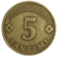 Латвия 5 сантимов, 1992