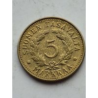 5 марок Финляндия 1951 года. Монета не чищена. 45195