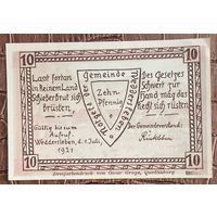 Нотгельд 10 пфеннигов 1921 год. Веддерслебен,. Веймарская республика