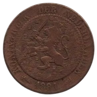 КОРОЛЕВСТВО НИДЕРЛАНДЫ 2 1/2 ЦЕНТА 1881.