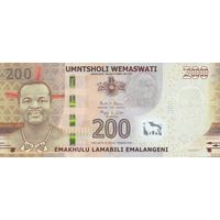 Свазиленд(Эсватини) 200 эмалангени образца 2017 года UNC p43