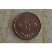 Финляндия 5 пенни 1932 с 1 руб