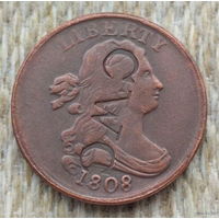 США 1/2 цента 1808 года. Надчекан CWC. Предложи свою цену или обмен!