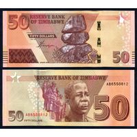 Зимбабве 50 долларов 2020 г. (P-W103, UNC)