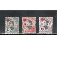Индокитай-1915,(Мих.66-68)  * ( 1 м -гаш.) ,  Французские колонии,  Стандарт,Надп.,Красный Крест