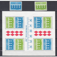 Мосты. Европа. Монако. 1984. 2 марки и 1 блок. Michel N 1622-1623, бл26 (3,3 е)