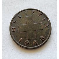 Швейцария 2 раппена, 1968
