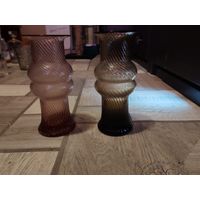 С рубля! Комплект из двух ваз Неман цветное стекло