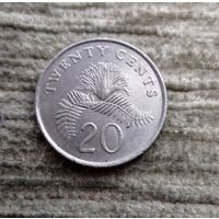 Werty71 Сингапур 20 центов 1986 орхидея Ванда Мисс Хоаким Блеск