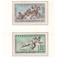 Чехословакия-1960,(Мих.1183-1184)  ,  **  , Спорт, Зимняя ОИ-1960, (полная серия),