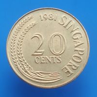 Сингапур 20 центов 1981