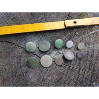 Пуговицы 10 штук. Старые. С надписями (10). Находка