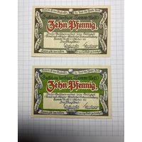 10-10 пфеннигов (нотгельды) г. Германия.-2812