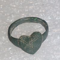 Перстень старинный ВКЛ,  со щитком в фильме  сердца, редкий (47 )