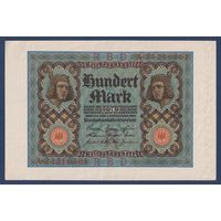 Германия, 100 марок 1920 г, P-69b (R, статуя Бамбергского всадника в Бамбергском соборе), aUNC