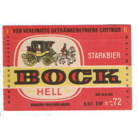 Этикетка пива Bock Германия П806