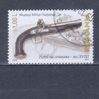 [836] Румыния 2008. Военный музей.Оружие.Пистолет. Гашеная марка.