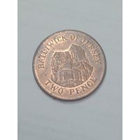 Джерси 2 пенса 2008 года .