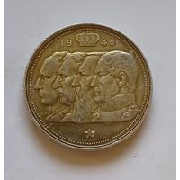 100 франков. 835пр., 1948 г. Король Бодуэн I.  Бельгия. Патина.