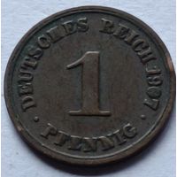 Германия. 1 пфенниг 1907 года. F.