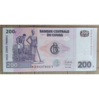 Конго (ДР) 200 франков 2022 г., P:99с, надпись на реверсе см. в описании