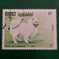 Камбоджа 1990. Породы собак. Самоед