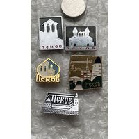 Значки города Псков, 5 шт