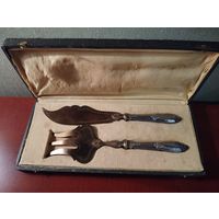 Набор разделочный, для рыбы, ручка серебро. Европа.