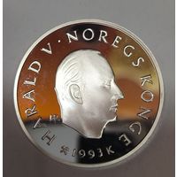 100 крон 1993 Норвегия - 33,6г серебро 925 пр. Олимпиада идеал