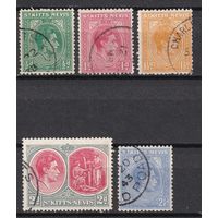 151.BrK. Великобритания. Колонии. Сент Кристофер Невис и Ангилья. Георг VI. Стандарт. 1938-47 гг. Mi.##72Aa, 73Aa, 74A, 75Ac, 76Aa.
