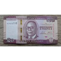 Werty71 Либерия 20 долларов 2022 UNC Банкнота