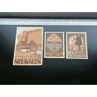 Германия-нотгельд   Neukalen  (рейтергельды) 10,25,50 пфеннингов 1922