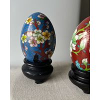 Статуэтка Яйцо Клуазоне клуазонне Перегородчатая эмаль с подставкой 6,5 х 4,5см