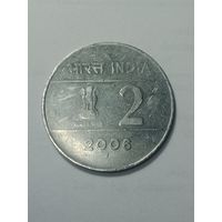 Индия 2 рупии 2006 года . Мумбаи .