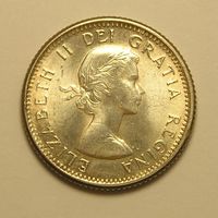 Канада, 10 Центов 1962 Серебро AUNC