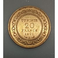 20 франков 1901 г. Тунис