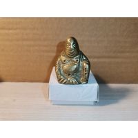 Тяжёлая, латунная фигурка "Будда", высота 4 см., клеймо-иероглиф.