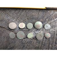 Пуговицы 10 штук. Старые. С надписями. (4). Находка