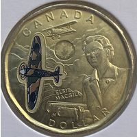Канада 1 доллар 2023 г. Авиаинженер Элси МакГилл. Цветная. В холдере