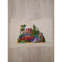 Картина вышитая, старинная винтаж