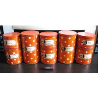 Винтажный набор жестяных банок для специй и круп, Литовская ССР ( Литва )