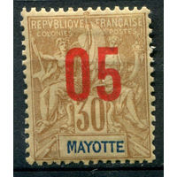 Французские колонии - Майотта (Мадагаскар) - 1912г. - аллегория, надпечатка 05 на 30 с - 1 марка - MH [Mi 127]. #4-W1-125-A-1