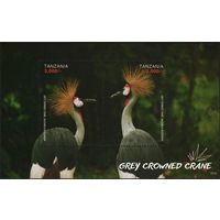 2016 Танзания 5251-5252/B693 Птицы - серый венценосный журавль 9,00 евро