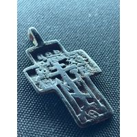 НЕ ЧАСТЫЙ  ШИРОКОЛУЧЕВОЙ КРЕСТ С ИЗОБРАЖЕНИЕМ ГОЛГОФСКОГО КРЕСТА