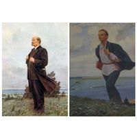 КАРТИНЫ СОЦЕОЛИЗМ ЛЕНИН МАСЛО ХОЛСТ СТАРЫЕ 120/80