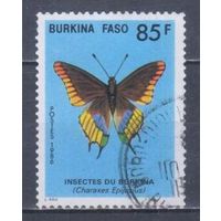 [2338] Буркина Фасо 1986. Фауна.Бабочка. Концовка серии.Гашеная марка.