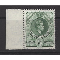 1938 Свазиленд ** George VI, марка из серии с полем (SG 28a), Британские колонии