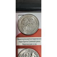 США 25 центов (квотер) национальный исторический парк Бухта Соленой реки 2020